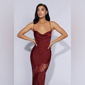 Meshki Chandra Slipdress in Cherry Chocolate